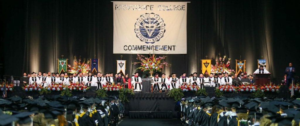 commencement stage at dunkin donuts center